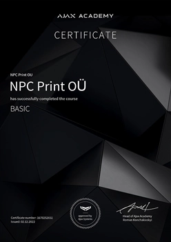 Ajax Systems sertifikaat – turvasüsteemide paigaldus